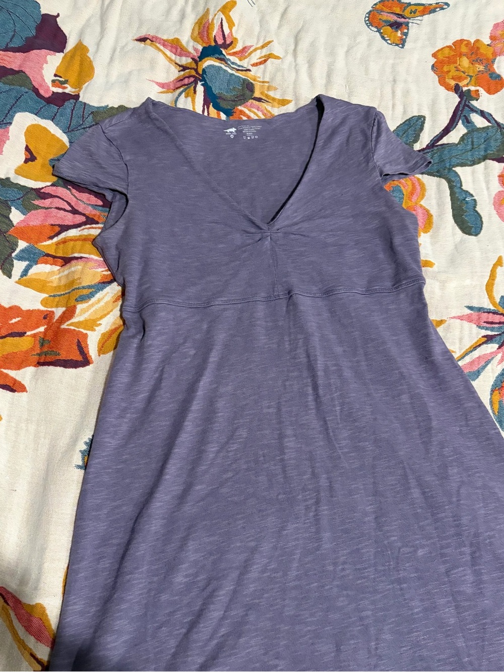 Horny Toad&Co Organic Cotton Faux Wrap Dress M Lavender Tencel Beach Classic